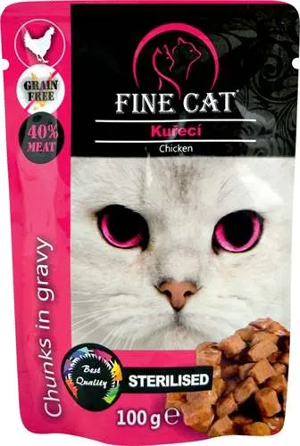 Fine-Cat-Kitten-Kapsicka-kureci-v-omacce-pro-kastrovane-kocky-100g